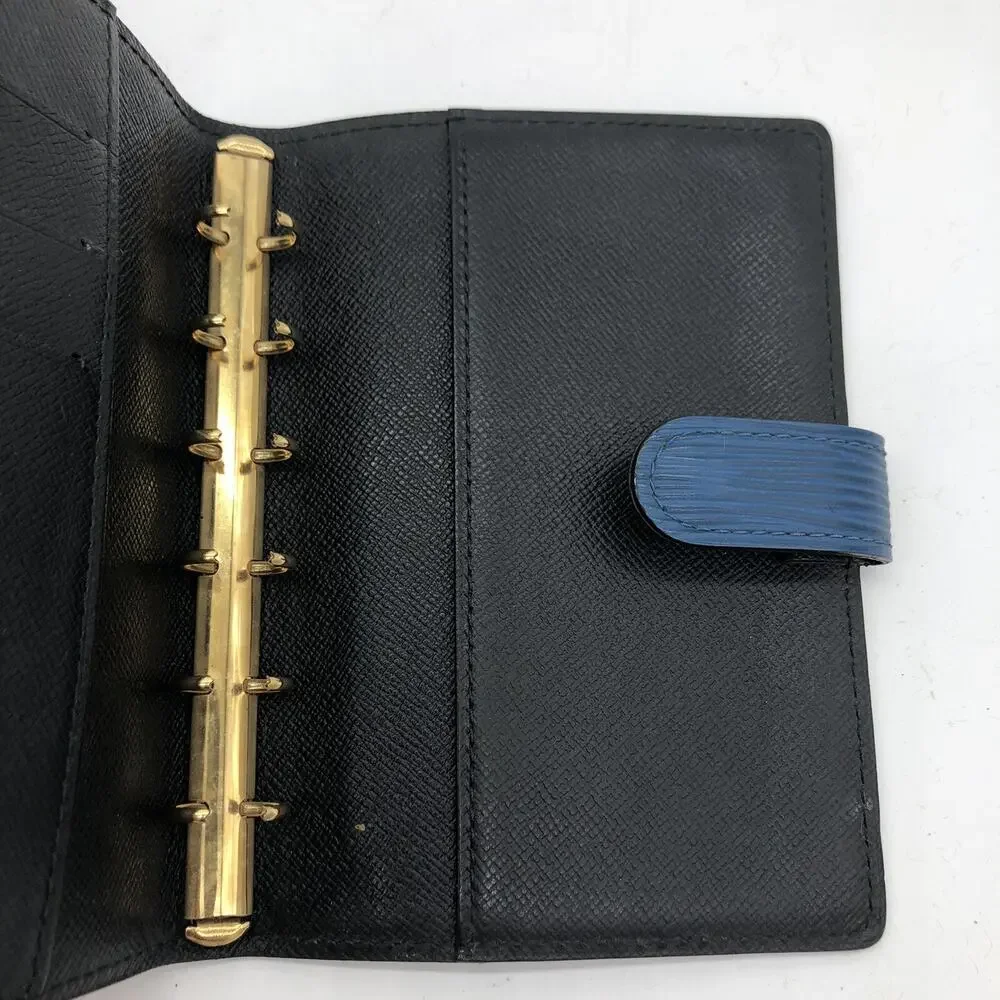 Vintage Authentic Louis Vuitton Epi Leather Agenda Planner Blue Cover R20055